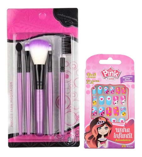 Imagem 5 de 6 de Kit Maquiagem Infantil Pop It + Polvo + Lata Kmlt5