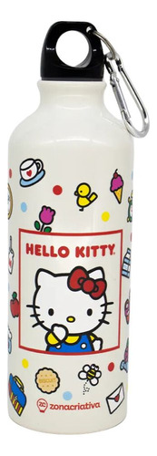 Garrafa Alumínio 500ml C/mosquetão Hello Kitty Zona Criativa