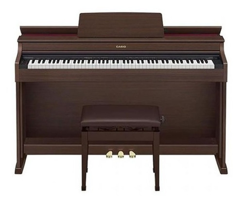 Mobiliário de piano digital Casio Celviano Ap470 88 T, banqueta, cor marrom