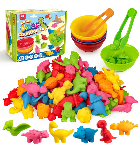 Coogam Counting Dinosaur Sorting Toy Set, Color Matching Cla