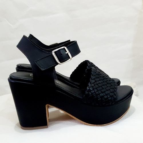 Sandalia Mujer Art.540 Cuero Vacuno Negro Gustavo M 