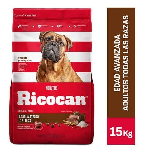 Comida Para Perros Ricocan Adulto Mayor Saco 15 Kilos