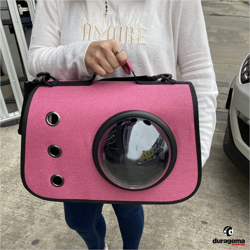 Imagen 3 de 10 de Bolso Transportador Mascotas Gato Perro Visor Tela Premium