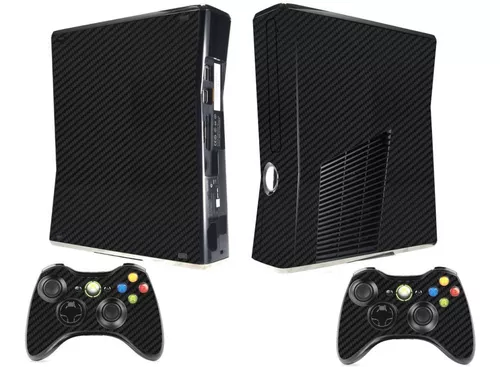 Adesivo Compatível Xbox 360 Super Slim Skin - Preto Black Piano