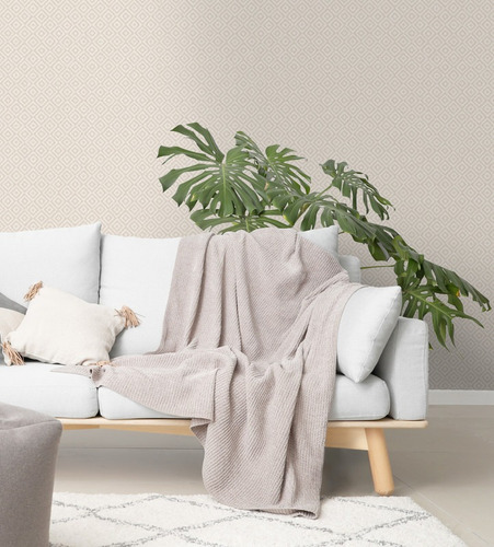 Papel Tapiz Taupe Claro Diseño Rombos Pequeños Taupe