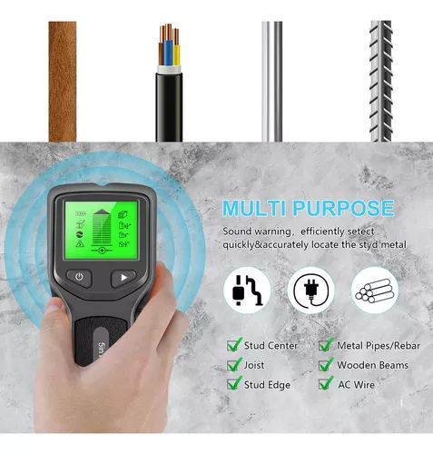 Detector de Materiales en Paredes. Multifuncional Encuentre Metales,  Madera, Cables, Tuberias. Pantalla LCD