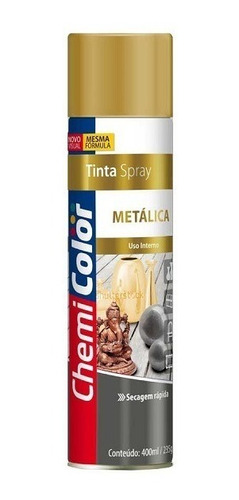Tinta Spray Metalica Dourada 400ml Chemicolor