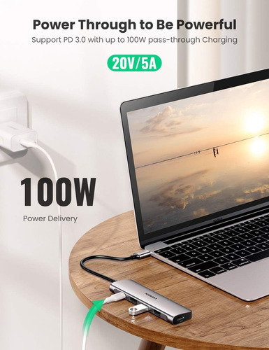 Docking Hub 5 En 1 Usb Tipo C Hdmi 4k Usb 3.0 Pd 100w Ugreen