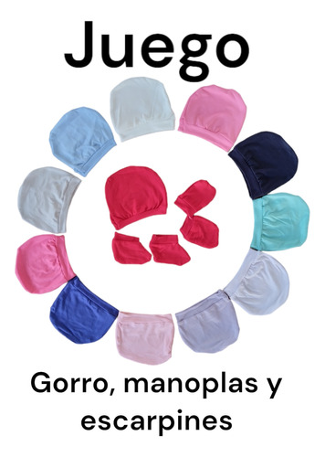 Medía Docena De Gorro Manoplas Y Escarpines ( 6 Piezas ) 