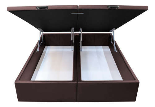 Base Box Baú Cama Casal King 192x203 Bipar Liz Sint Marrom