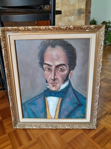 Cuadro (pintura) Al Óleo Sobre Lienzo De Simón Bolívar