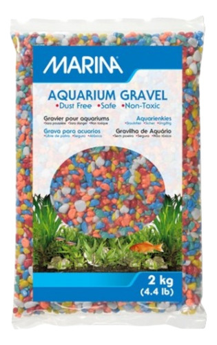 Marina Aquarium Grava Piedras Para Acuarios 2kg Arcoiris