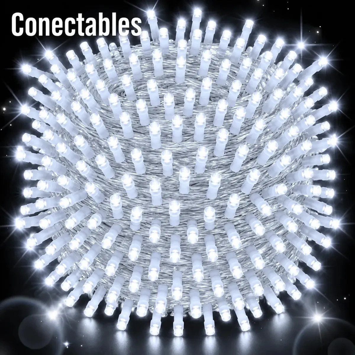 Dahan Serie Navideña Luces 50m 500led 8 Modos De Iluminación Color De Las Luces Blanco Frío Enchufe De Extremo A Extremo Para Interior Navidad Fiesta Patio