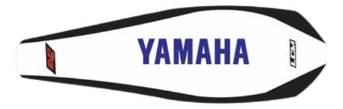 Funda Asiento Yamaha Blanco Negro Letra Azul Yfz 450r Lcm