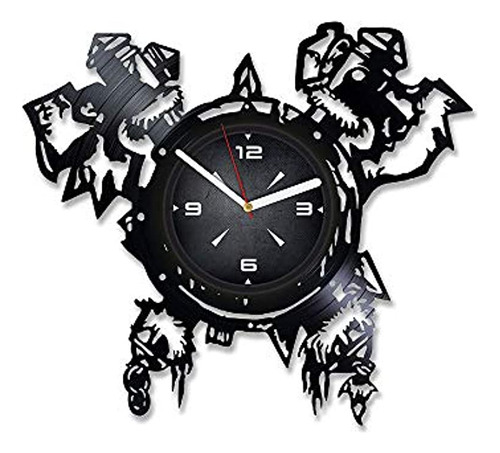 Reloj De Pared Con Disco De Vinilo Color Negro, Kovides
