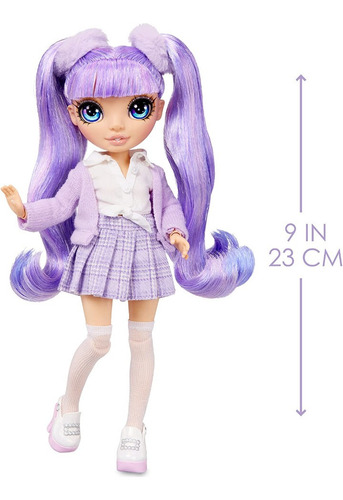 Imagen 2 de 3 de Muñeca Teen Rainbow High Jr Ahora Adolescentes Violet Wilow