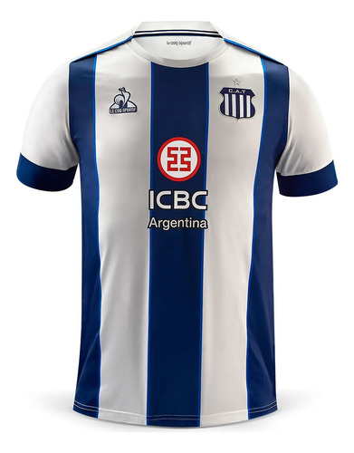 Camiseta Talleres Le Coq Oficial 2024 Azul Blanco