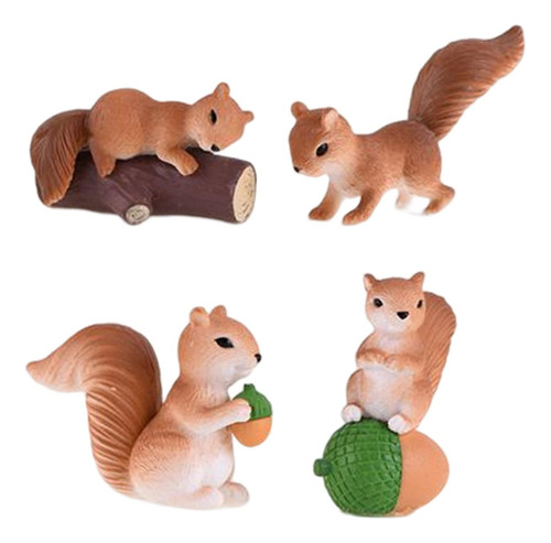 Creative Mini Squirrel Figure Collection Craft Para La