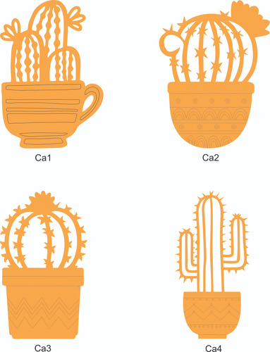 10 Formas Cactus Calados Fibrofacil 10 Cm
