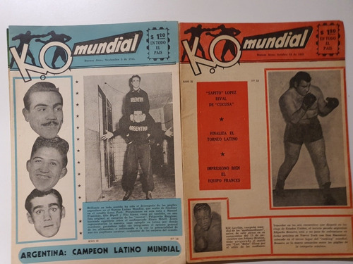 10 Revistas Ko Mundial Numeros 51 Al 60-año1953- 1954-boxeo (Usado)