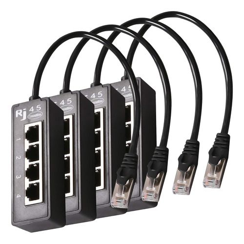 Extensor Cable Ethernet, Mxntv-004, 4pzas, Divisor Rj45 1-4,