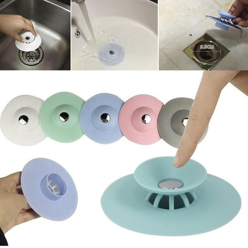10 Tapón Cocina Baño Silicona Drenaje Atrapa Cabellos- Pelos