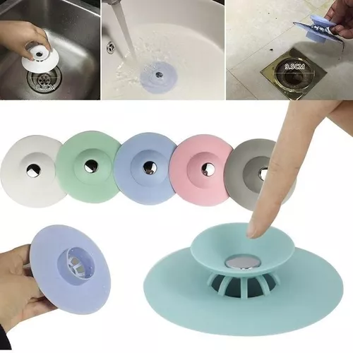 Tapón de pelo de goma Atrapapelos Duradero filtro de silicona 4 paquetes  para cocina Baño y bañera Tapón de pelo Tapa de desagüe de ducha Fácil de  instalar y