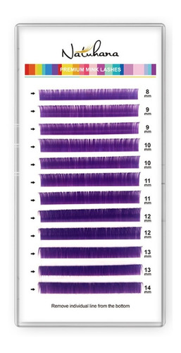 Extensiones De Pestañas Natuhana Clásicas Morado Largo Mixto