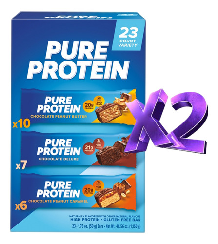 Pure Protein 2cajas Barras De Proteína. 23pz C/u
