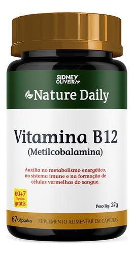 Vitamina B12 Metilcobalamina Nature Daily 60 Cápsulas