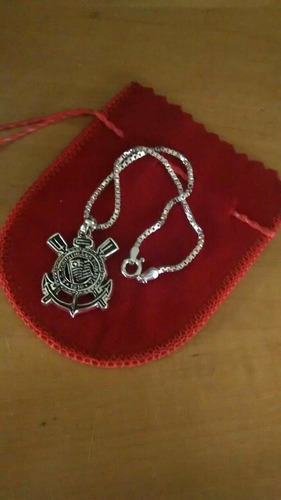 Imagem 6 de 6 de Corinthians Pulseira Com Medalha Em Prata 925