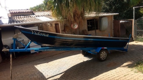 Barco Alumínio 6 Mts Motor 14hp E Carreta Rodoviária