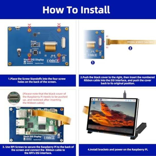 Ipistbit Pantalla Táctil Raspberry Pi De 5 Pulgadas, Pantall