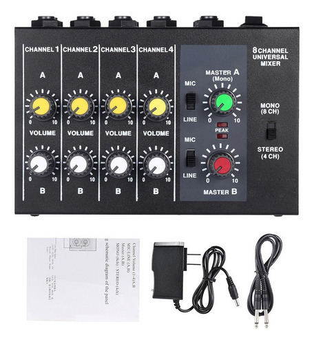 Mezclador De Línea De Sonido Mono/estéreo De 8 Canales De Ta