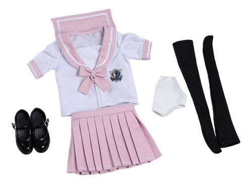 Traje De Uniforme De Colegiala A Escala 1:6, Ropa Para