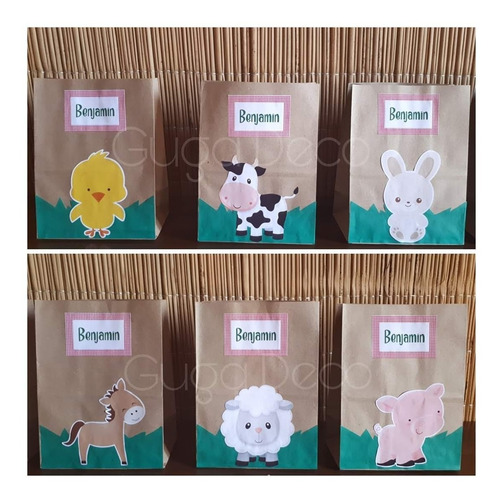 Imagen 5 de 6 de 10 Bolsitas Sorpresitas Animales De La Granja Y De La Selva