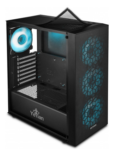Gabinete Yeyian Dragoon con Ventana, Midi-Tower, ATX/Micro-ATX/Mini-ITX, USB 3.0/2.0, sin Fuente, 4 Ventiladores ARGB Instalados, Negro