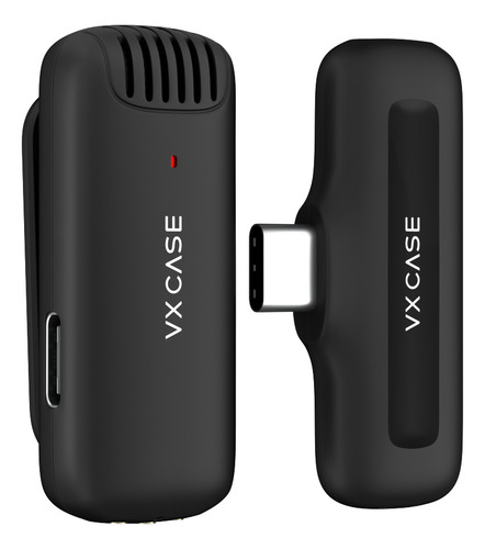 Microfone De Lapela Sem Fio Vx Case Tipo C - Wireless Preto