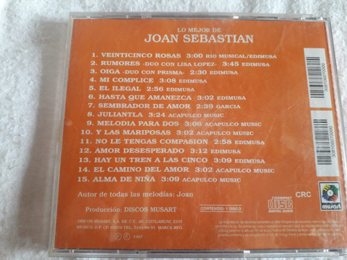 Joan Sebastián Lo Mejor Cd Usa (Usado)