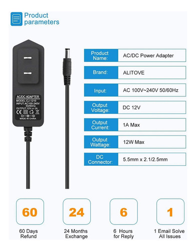 Fuente De Poder Para Cámara Vigilancia Cctv 12v 1amp