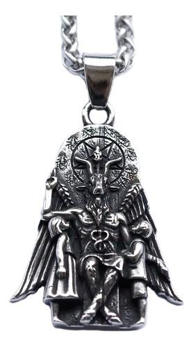 Collar Dije Satan Cabra Sigilo De Lucifer Acero Inoxidable