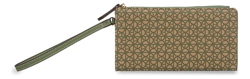 Cartera Cloe Para Mujer Grande Flap Con Maneral Olivo Color Verde Musgo