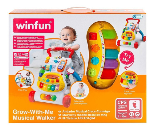 Caminador Andador Musical Con Luz Winfun - E.full