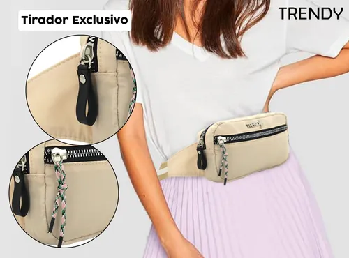 Riñonera Mujer Grande Metalizada Moda Urbana Cartera Moderna