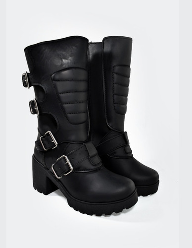 Botas Mujer Punk 100% Piel Negras Valkirya Egirl Dollskill