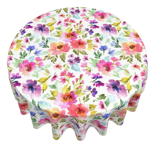 Mantel Redondo Floral Para Mesa Con Estilo Rustico