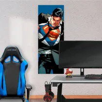 Comprar Cuadro Grande 30x80 Cm Comics Dc Superman Volando Lluvia