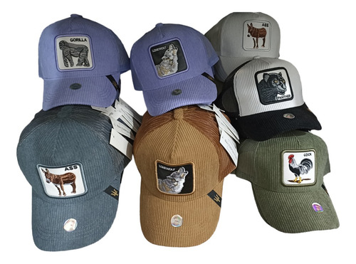 Gorras De Animales,tela De Pana, Mayoreo Lote De 20 Piezas