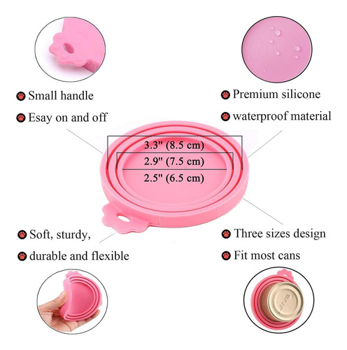 4 Silicone Pet Food Can Lids