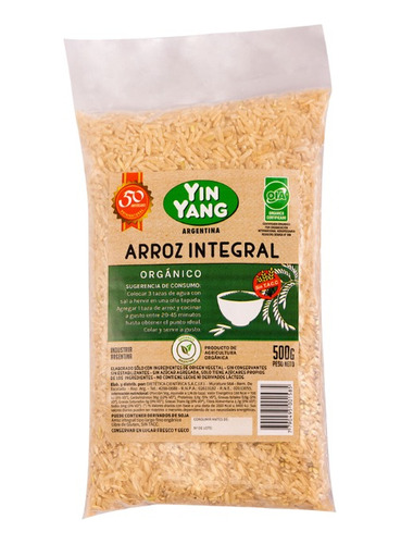 Arroz Integral Orgánico Yin Yang 500 G